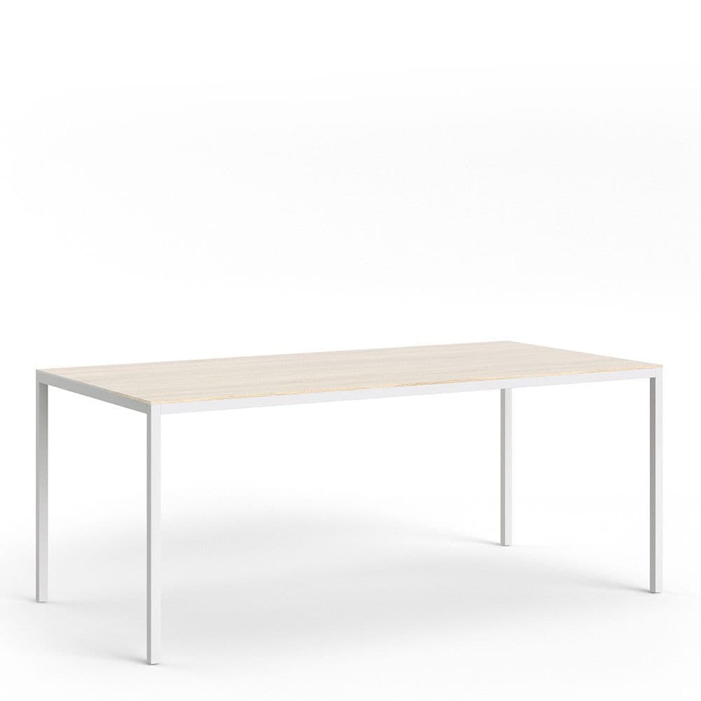 Amorini Amorini Dining Table 180cm Oak Table Top with White Legs in Oak Wood and White